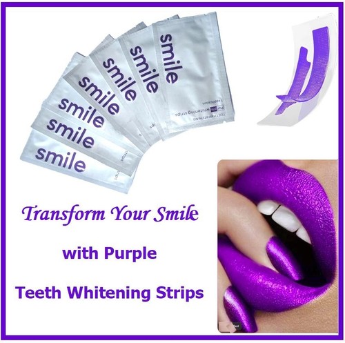 Purple teeth whitening strips - teeth,