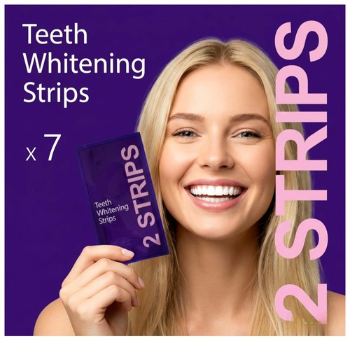 Teeth whitening strips say - strips, x